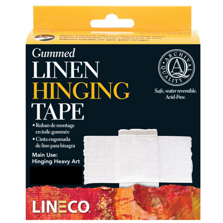 Lineco L5331520 Acid-Free Gummed Linen Tape, 1.5"x300', White