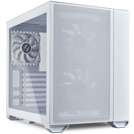 Lian-Li O11 AIR MINI Tempered Glass E-ATX Tower Computer Case, White