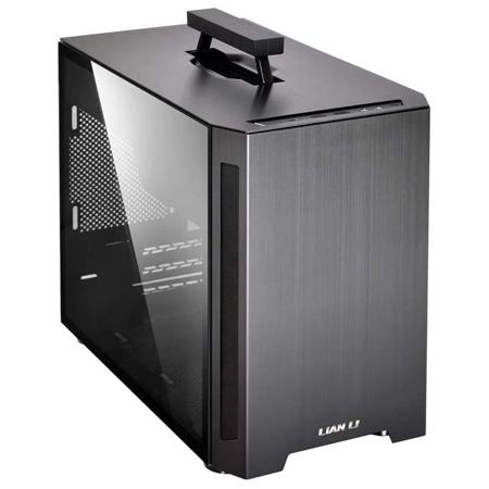 Lian-Li TU150WX Aluminum Mini-ITX Computer Case with Tempered Glass, Black