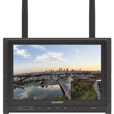 Lilliput 339/DW 7" Wireless FPV IPS LED Monitor with Dual 5.8GHz Receiver, 1280x800, Black