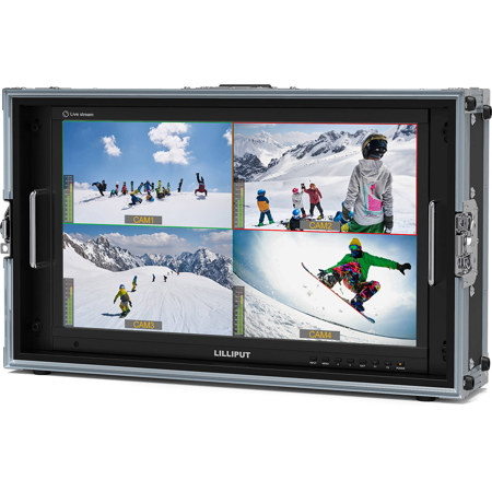 Lilliput PVM220S 21.5" 16:9 Full HD Quad-Split Multiview Broadcast Monitor with Case, Supports 3G-SDI/HDMI