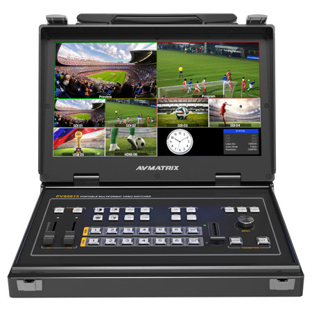 AVMatrix PVS0613 6-Channel SDI/HDMI Multi-Format Video Switcher with 13.3" Full-HD LCD Display