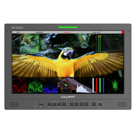 Lilliput Q15 15.6" 16:9 4K UHD 12G-SDI/HDMI 2.0 Broadcast Production Studio Monitor, Built-In Speakers