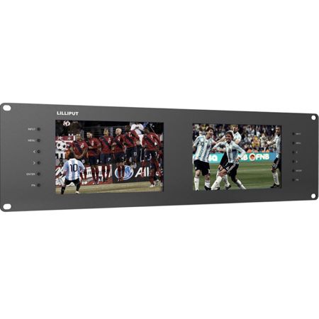 Lilliput RM-7028S 3RU Rackmount 3G-SDI LED Monitor with Dual 7" IPS Screen, 1280x800