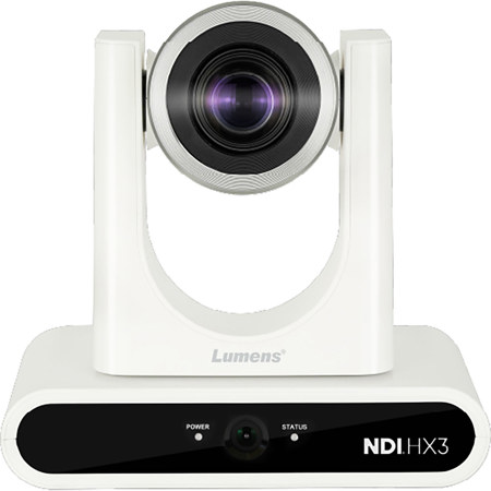 Lumens VC-TR41N FHD Dual-Lens NDI|HX3/3G-SDI/HDMI/IP 20x PTZ Camera, TAA White
