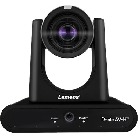 Lumens VC-TR60A Dante AV-H 4K Dual-Lens HDMI/IP/USB 12x PTZ Camera, TAA Black