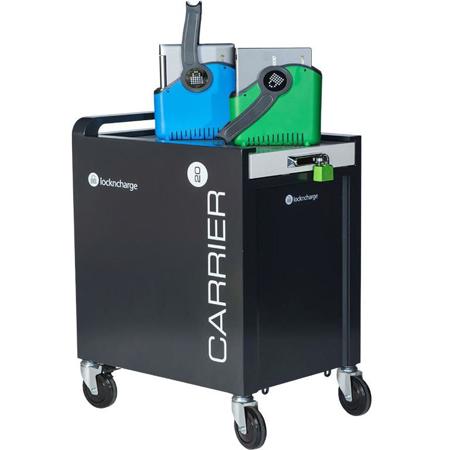 LockNCharge Carrier 20 Device Charging Cart with 20 Slot Wire Rack