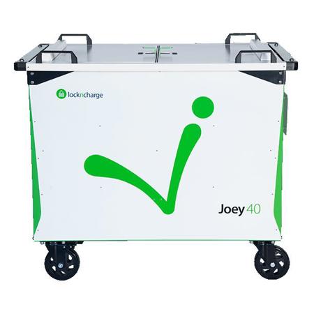 LockNCharge Joey 40 Device Charging Cart with Large Baskets for Up to 15" Screen