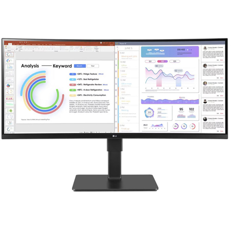 LG 34BQ77QE-B 34" 21:9 Ultrawide QHD Curved USB-C IPS LED HDR Monitor, Textured Black