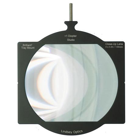 Lindsey Optics 4x5.65" Brilliant2 Tray Mount Studio +1 Diopter Close-Up Lens