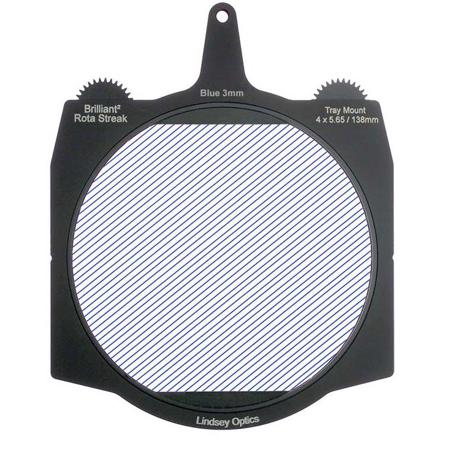Lindsey Optics 4x5.65" Brilliant2 Rota-Streak Filter, 3mm Lens Spacing, Blue