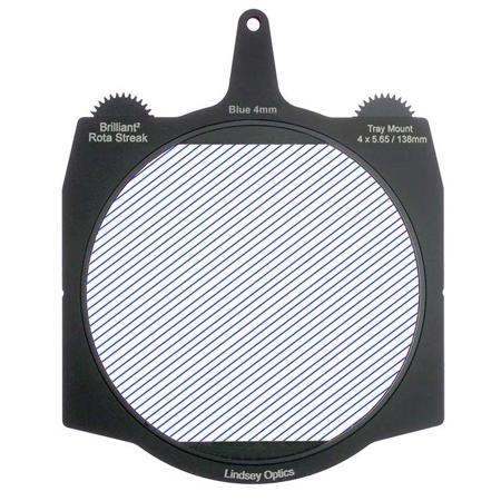 Lindsey Optics 4x5.65" Brilliant2 Rota-Streak Filter, 4mm Lens Spacing, Blue