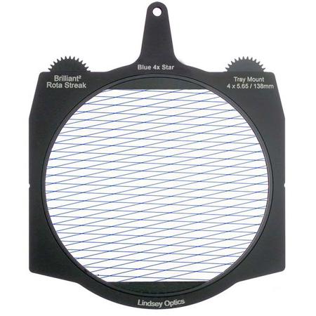 Lindsey Optics 4x5.65" Brilliant2 Rota-Streak Filter, Diamond 4 Point Star, Blue