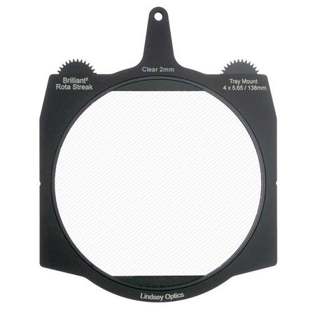 Lindsey Optics 4x5.65" Brilliant2 Rota-Streak Filter, 2mm Spacing, Blue/Clear
