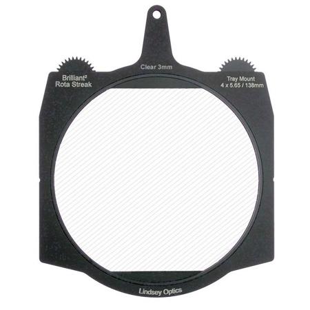 Lindsey Optics 4x5.65" Brilliant2 Rota-Streak Filter, 3mm Lens Spacing, Clear