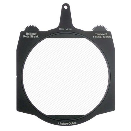 Lindsey Optics 4x5.65" Brilliant2 Rota-Streak Filter, 4mm Lens Spacing, Clear
