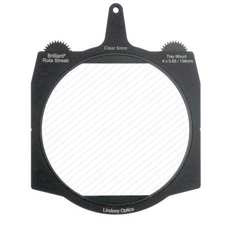 Lindsey Optics 4x5.65" Brilliant2 Rota-Streak Filter, 6mm Lens Spacing, Clear