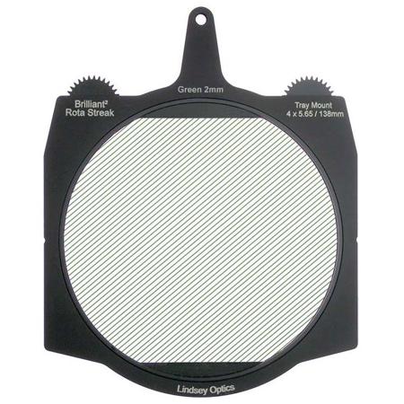 Lindsey Optics 4x5.65" Brilliant2 Rota-Streak Filter, 2mm Lens Spacing, Green