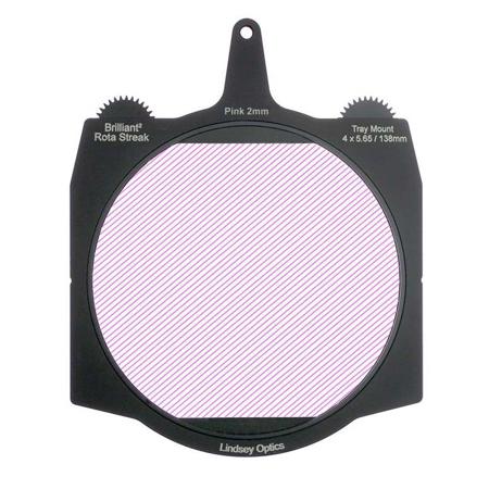 Lindsey Optics 4x5.65" Brilliant2 Rota-Streak Filter, 2mm Lens Spacing, Pink