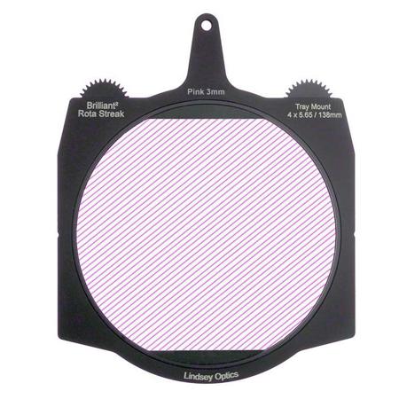 Lindsey Optics 4x5.65" Brilliant2 Rota-Streak Filter, 3mm Lens Spacing, Pink
