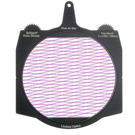 Lindsey Optics 4x5.65" Brilliant2 Rota-Streak Filter, Diamond 4 Point Star, Pink
