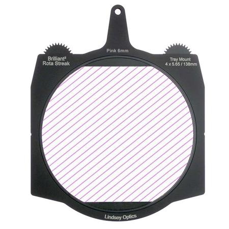 Lindsey Optics 4x5.65" Brilliant2 Rota-Streak Filter, 6mm Lens Spacing, Pink