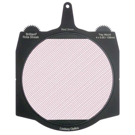 Lindsey Optics 4x5.65" Brilliant2 Rota-Streak Filter, 2mm Lens Spacing, Red