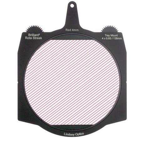 Lindsey Optics 4x5.65" Brilliant2 Rota-Streak Filter, 4mm Lens Spacing, Red