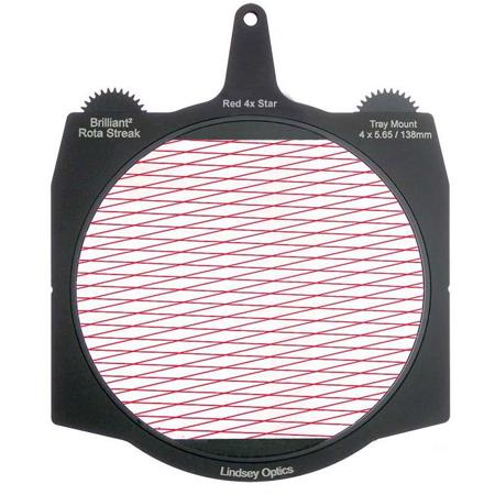 Lindsey Optics 4x5.65" Brilliant2 Rota-Streak Filter, Diamond 4 Point Star, Red