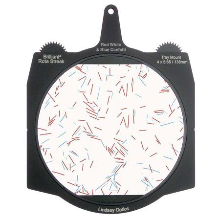 Lindsey Optics 4x5.65" Brilliant2 Rota-Streak Filter, Confetti, Red/White/Blue