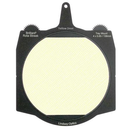 Lindsey Optics 4x5.65" Brilliant2 Rota-Streak Filter, 2mm Cylindrical Lens Spacing, Yellow