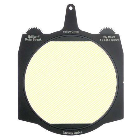 Lindsey Optics 4x5.65" Brilliant2 Rota-Streak Filter, 3mm Cylindrical Lens Spacing, Yellow