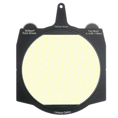 Lindsey Optics 4x5.65" Brilliant2 Rota-Streak Filter, 4mm Lens Spacing, Yellow