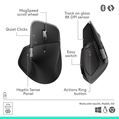 Logitech MX Master 4 Wireless Mouse, Black 910-007560
