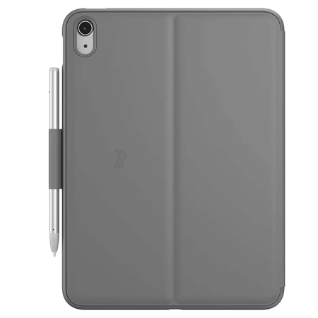 Logitech Slim Folio Protective Bluetooth Keyboard Case for Apple iPad 10.9" 10th Gen, Oxford Gray
