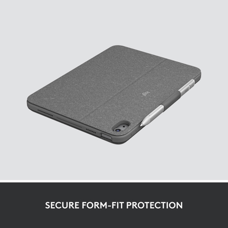 Logitech Combo Touch Backlit Keyboard Case for Apple iPad 10.9" 10th Gen, Gray