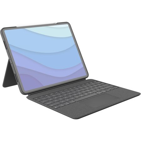 Logitech Combo Touch Backlit Keyboard Case with Trackpad for Apple 12.9" iPad Pro 5th and 6th Gen, Oxford Gray
