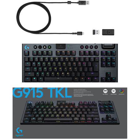 Logitech G G915 TKL LIGHTSPEED Wireless RGB Mechanical Gaming Keyboard, GL Linear