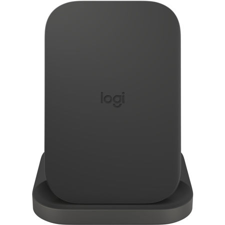 Logitech POWERED Stand 10W Qi Wireless Charging Stand, Graphite