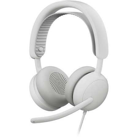 Logitech Zone Wired 2 ANC On-Ear Stereo Headset for Business, Teams, Off-White