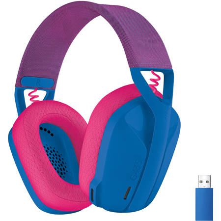 Logitech G G435 Lightspeed Wireless Gaming Headset, Blue/Raspberry