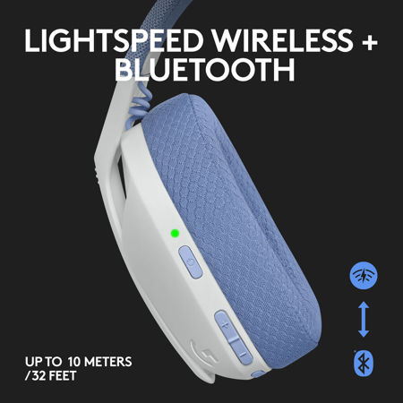 Logitech G G435 Lightspeed Wireless Gaming Headset, Off-White/Lilac