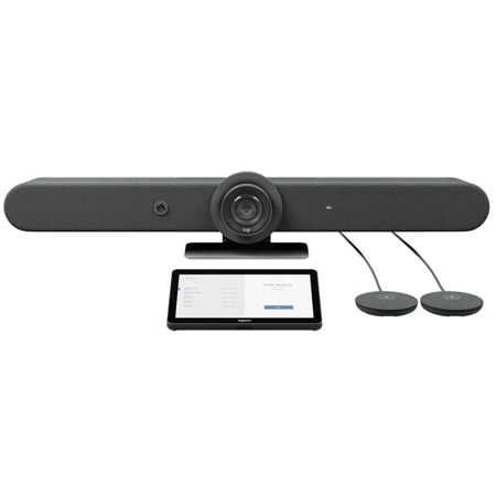 Logitech Rally Bar 4K Ultra HD All-in-One Video Conference Camera with 10.1" Tap Cat5e Touch Controller and 2x Mic Pods, TAA Compliant