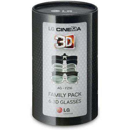LG AG-F216 Cinema 3D Glasses, Family Pack, 6 Pairs - Sold only as a Bundle Offer