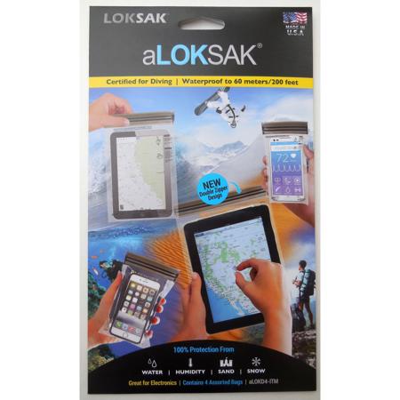 LokSak aLokSak Assorted Waterproof Resealable Storage Bags, Set of 4, Clear