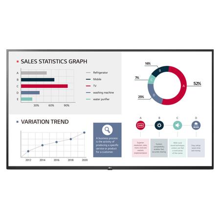 LG UL3G Series 65" 4K UHD Digital Signage Commercial IPS LED Display with Built-In Speakers, Black