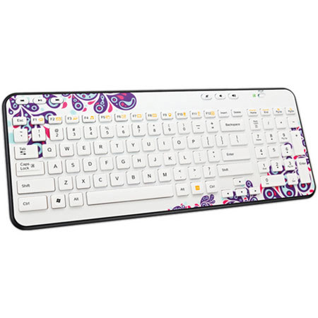 Logitech K360 Wireless Keyboard, White Paisley