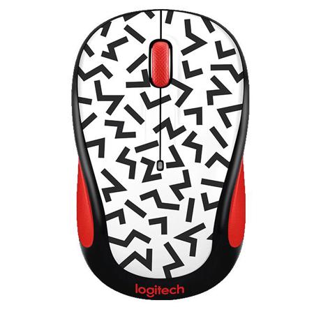 Logitech Party Collection M325c Wireless Optical Mouse, Zigzag Red