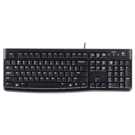Logitech K120 USB Wired Keyboard, Black