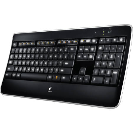Logitech K800 Wireless Illuminated Keyboard, Black